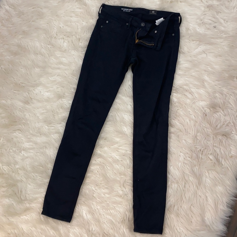 AG The Legging Ankle Super Skinny Black Jeans Size 25